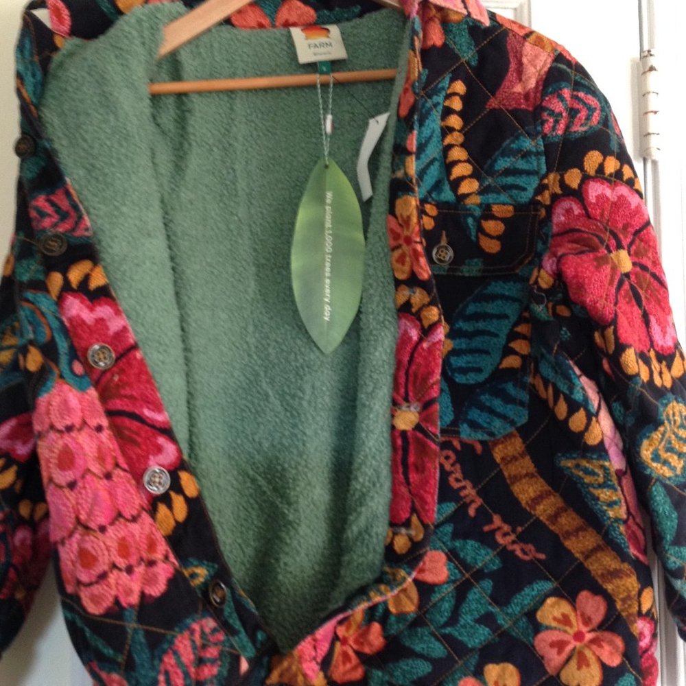 FARM Rio Flowerdoscopic Gabardine Jacket Floral Spring - Picture 9 of 16